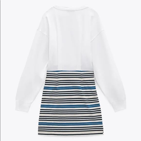 Zara CONTRAST DRESS WITH CUT-OUT DETAIL - Picture 10 of 15